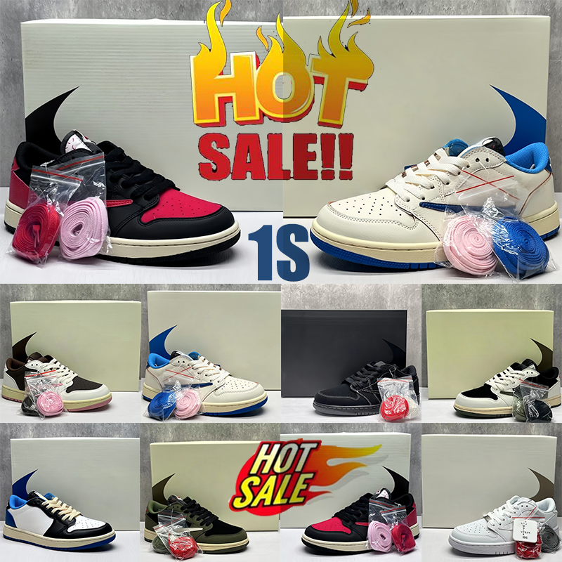 Free shipping With box designer shoes 1 low basketball shoes 1s men black phantom shy pink reverse mocha chaussure womens sports mens trainers size