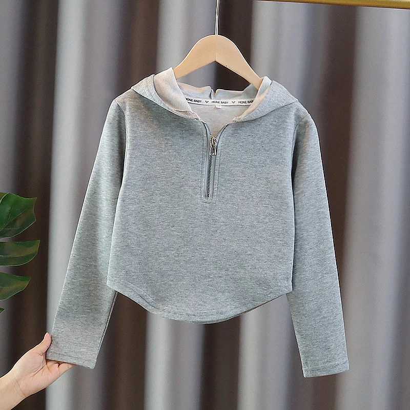 Women's Sweaters 2026 winter autumn cloTHes Hooded grey white Sweatshirt t-shirt Dresses teenager Princess 4 6 7 8 9 10 11 12 year H260923