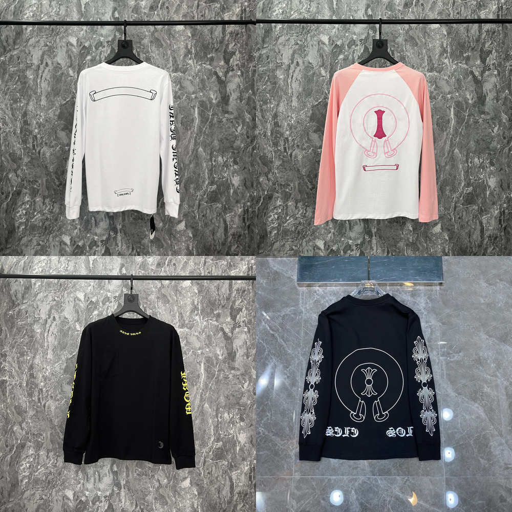 Plus Size Men's Hoodie Chrome Long Sleeve Designer Horseshoe Cross Printed T Shirts Pullover Sweatshirts Hoodie Sanskrit Letters Print CH Graph