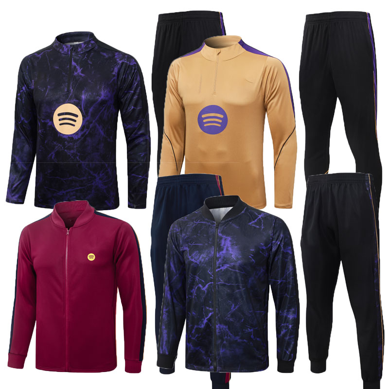 2026 2027 Barcelona Football training suit men+kids 26 27 Barcelona half zip long sleeve trousers football jogging suit jacket training set