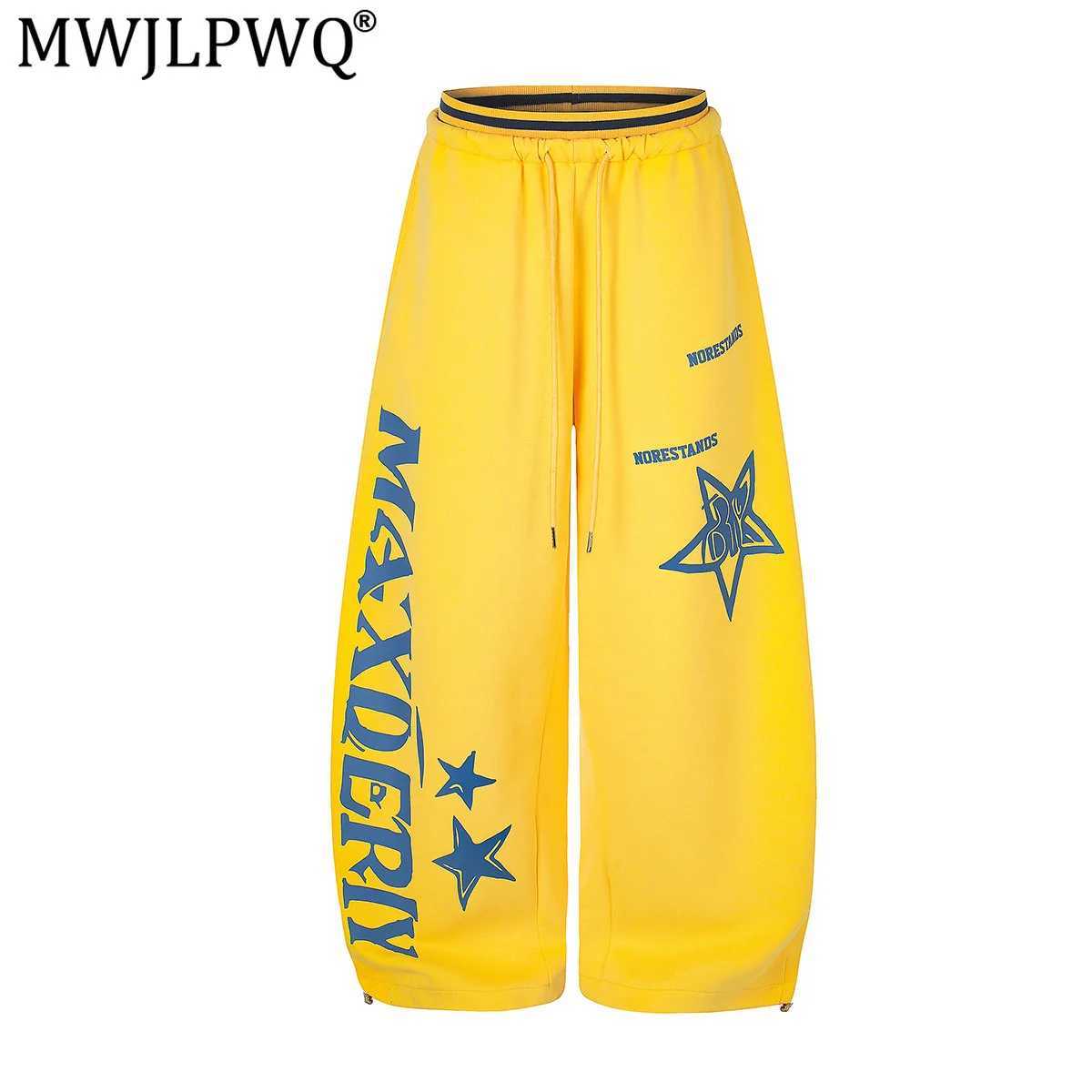 MWJLPWQ American-Style Retro Loose Sweatpants Men's Trendy Printed Design Straight Street Wide-Leg Casual Pants Autumn New 20527 S260923VG29
