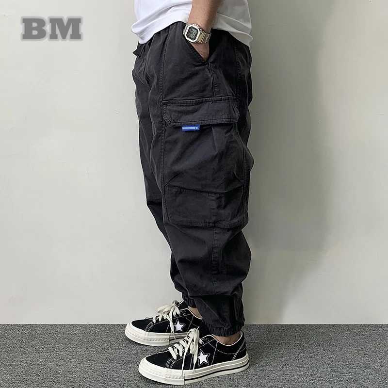 Cotton Cargo Pants For Men Japanese Streetwear Plus Size Tactical Pants Harajuku Casual Joggers Fashion Trousers S260923YPT9