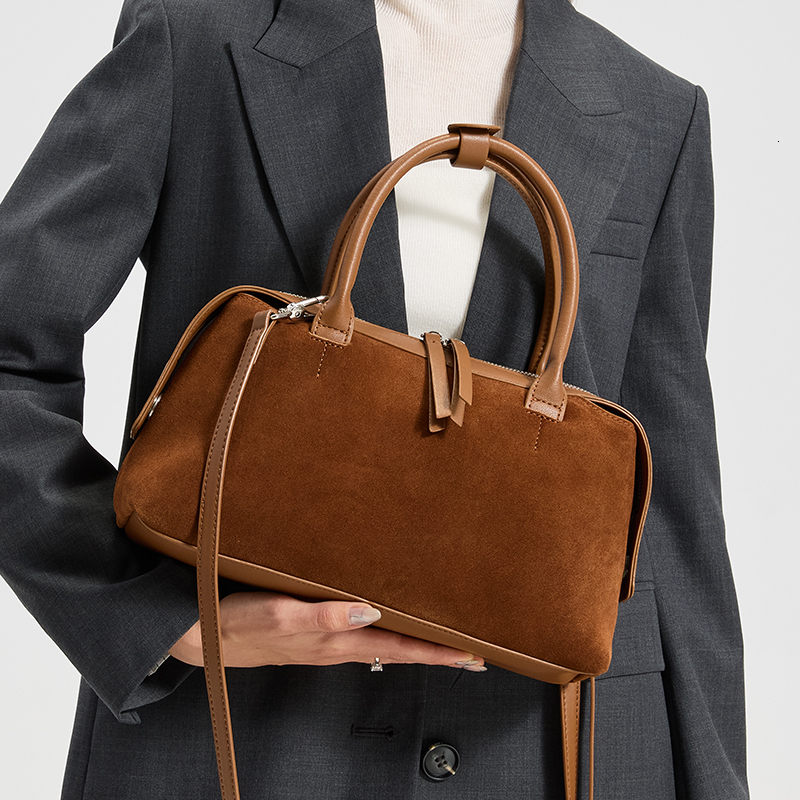Women S Genuine Suede Bag Luxury Designer Handbag Casual Tote Female Versatile Messenger Shoulder Cowhide Woman Bags KABAHEBINGJUE