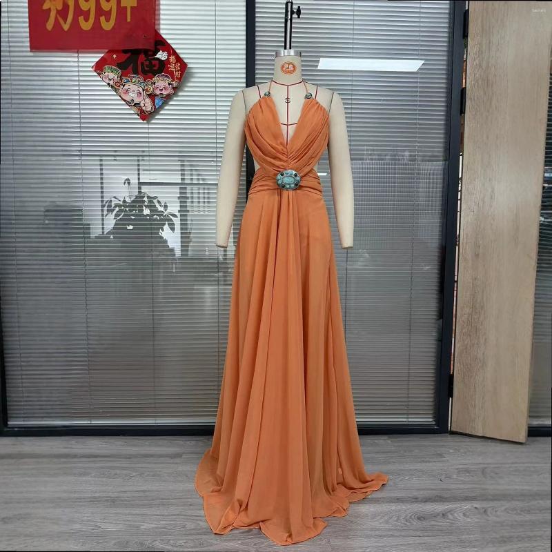 Bohemian V Neck Sleeveless Backless Hollow Out Beach Maxi Dress Dresses Summer