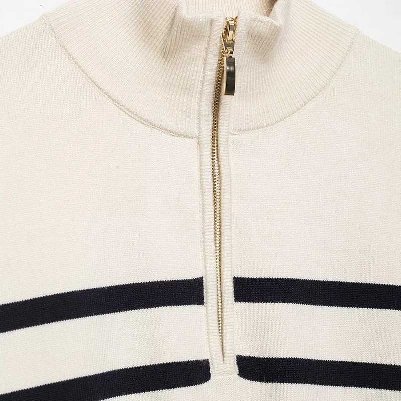Women's Sweaters Pullovers Sweaters Women's Striped Knitwear Vintage Fashion Knitted Tops 2026 Turtleneck Long sleeve Tops Woman Sweater D