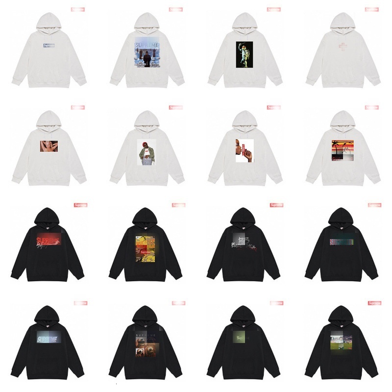 sup hoodies Complete with all three tags, high-quality Sup letter-printed hooded sweatshirt jacket, classic BOX hoodie for men and women