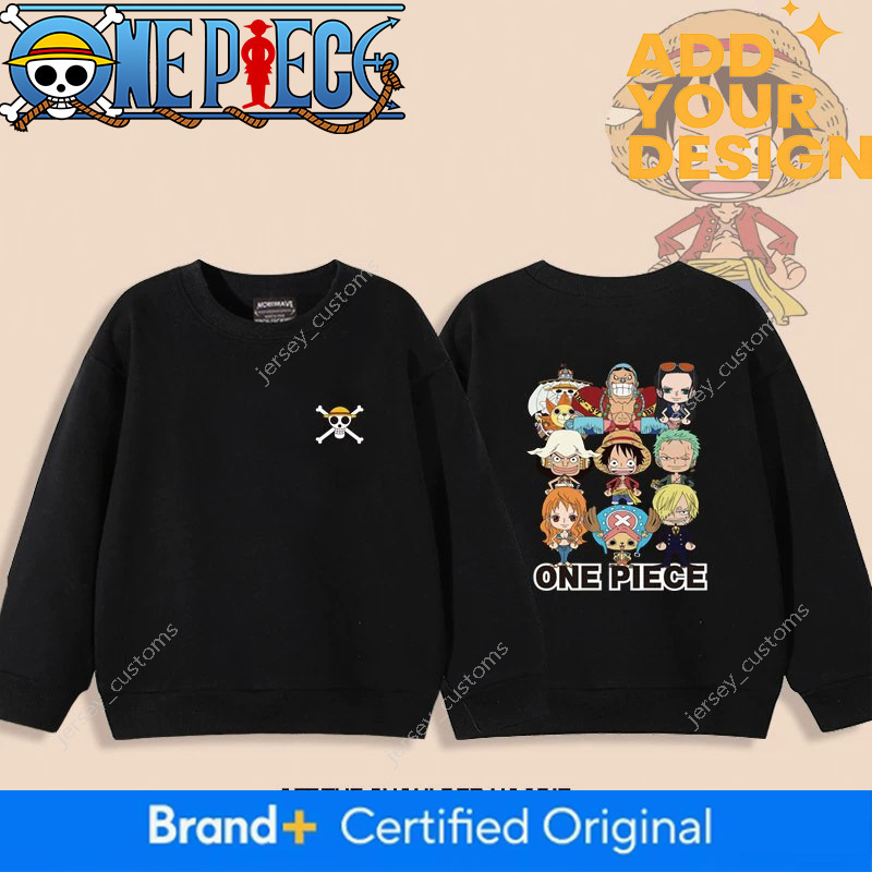 Sudadera con capucha de una pieza Tendencia de moda Luffy Nuevo otoño e invierno Top con capucha de manga larga con forro polar para niños