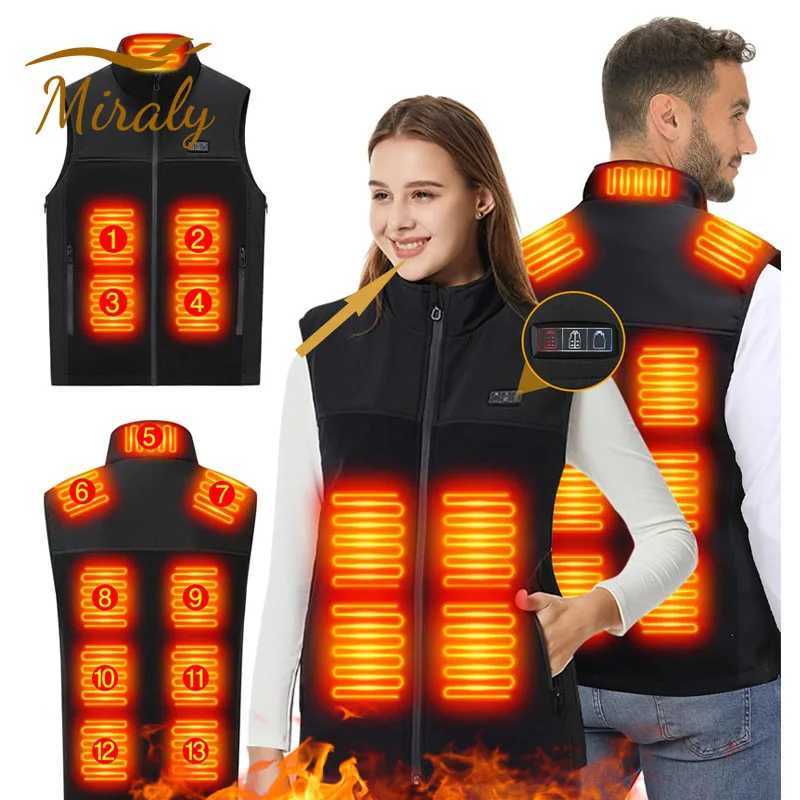 Down Parkas 21 HEATING Men's ZONES Heated Vest Lightweight Heating Jacket Coat Vests Men Women Winter Usb Self Heating Thermal Heating Down Jac
