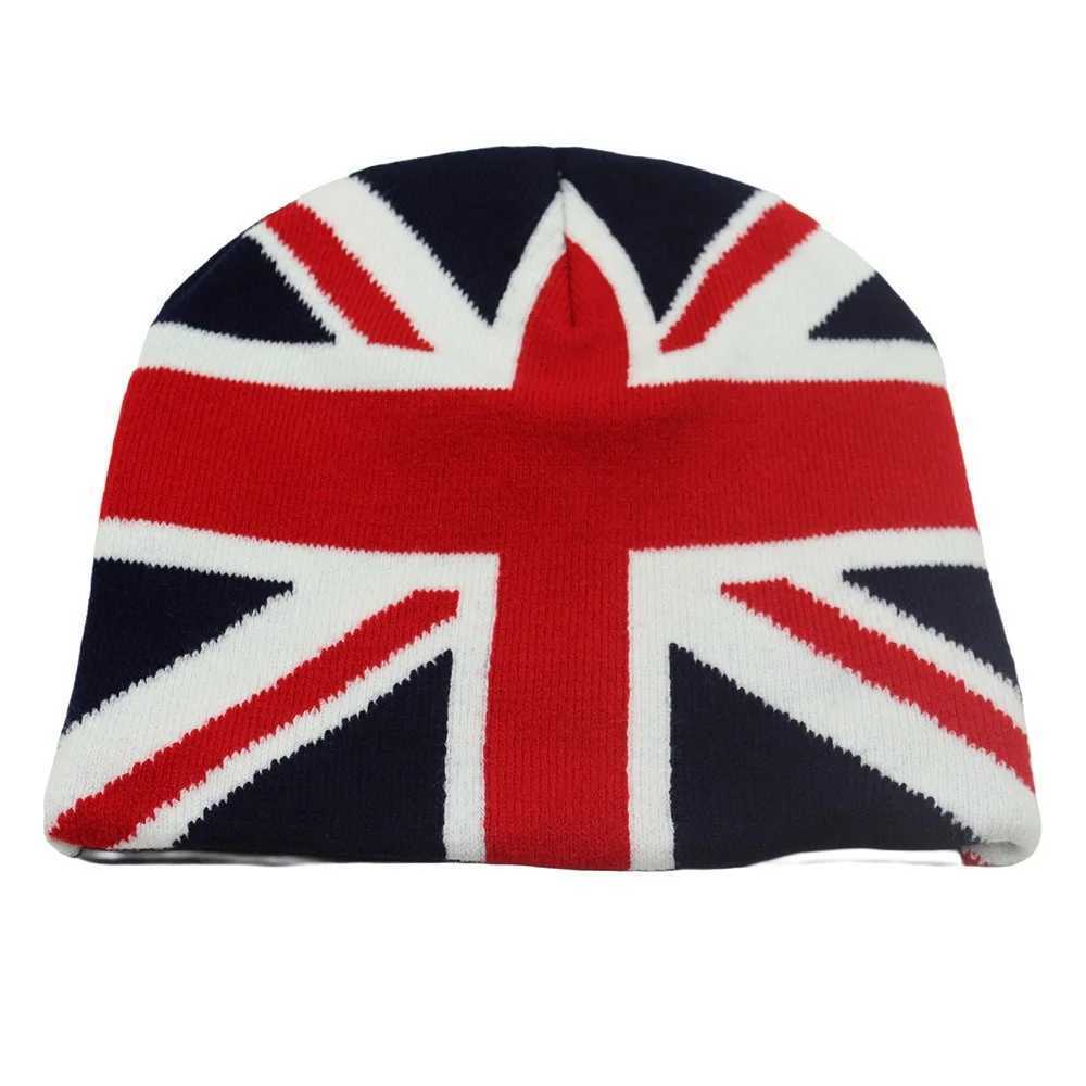New Union Jack Jacquard Knitted Beanies Warm Casual Fashion Versatile Outdoor Street Hats for Men Women European Style Z260922