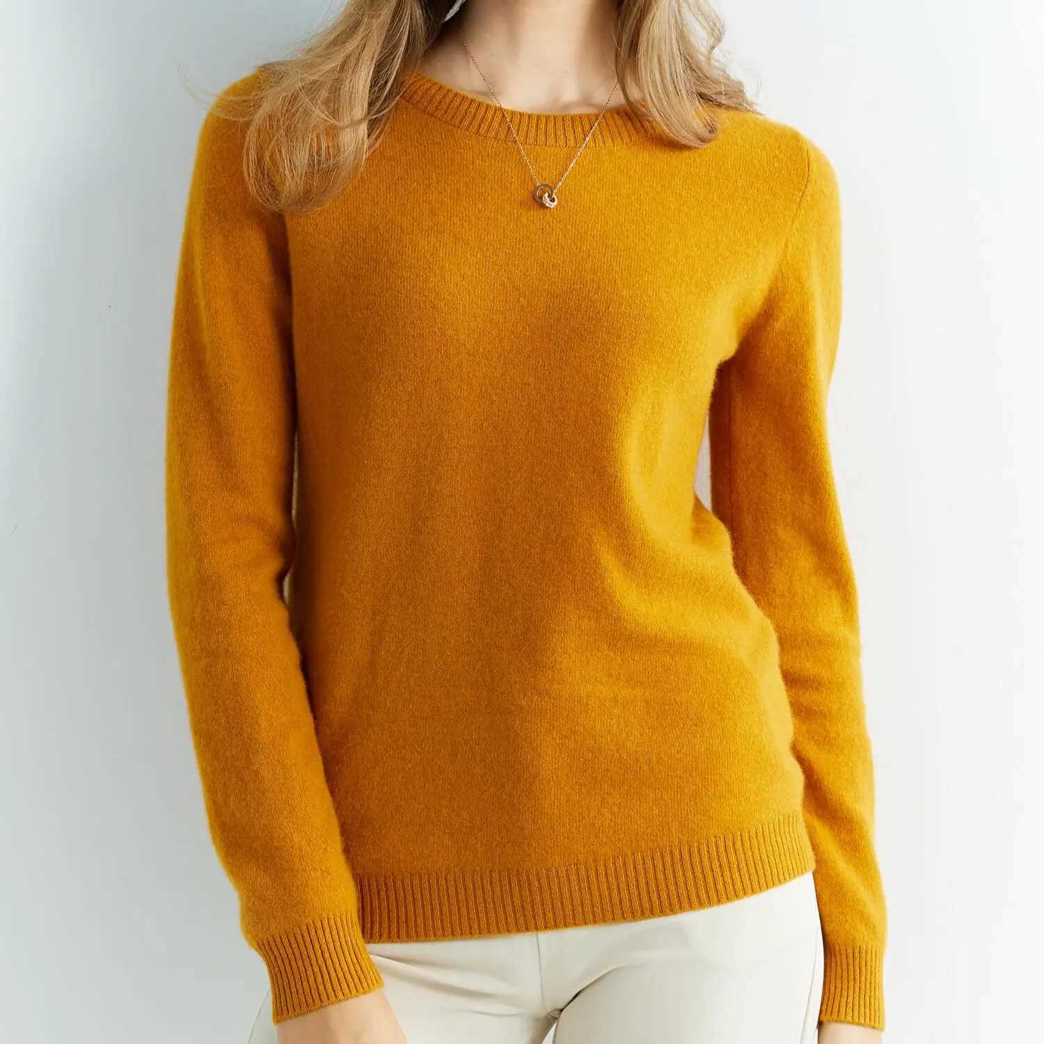 Women's Sweaters Knitted Sweaters Cashmere Sweater Women 100% Merino Wool O-Neck Vintage Pullovers 2022 Winter Autumn Jumpers Clothing Top Fema