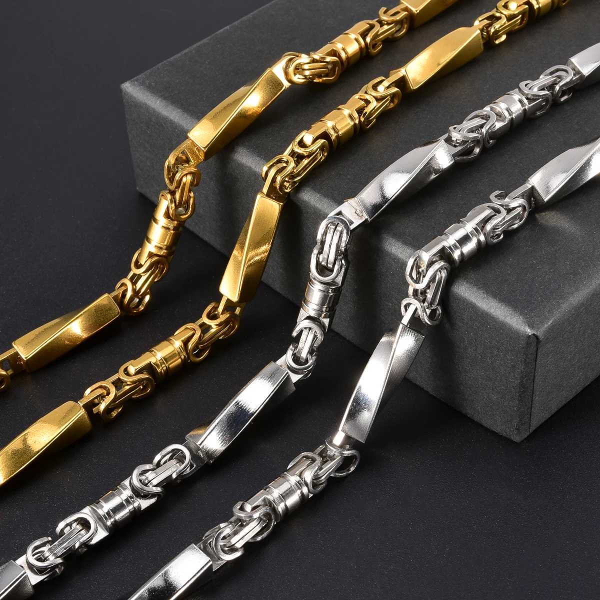 Cuban Chains Hiphop Punk Cu Link Chain Man Gold/Silver Color Stainss Steel Necklace ic Trendy Daily Wear Party Jewelry N260922