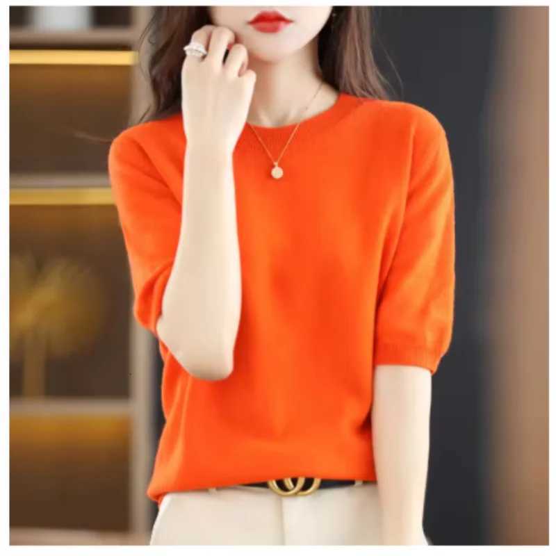 Women's Sweaters Spring Autumn Women Sweaters Short Sleeves O-neck Bottoming Shirts Knitwear 2026 Summer Knit Tops Pullovers Korean Jumpers H26
