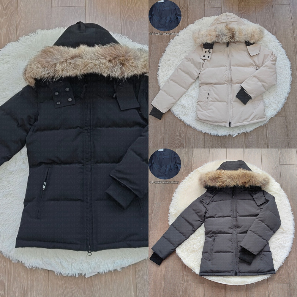 Down Jacket mooselyss Designer Womens Puffer Jackets Winter Chelsea Parka Coat winter Wolf Fur Outdoor Wyndham Windbreaker Removable Hooded aaa+