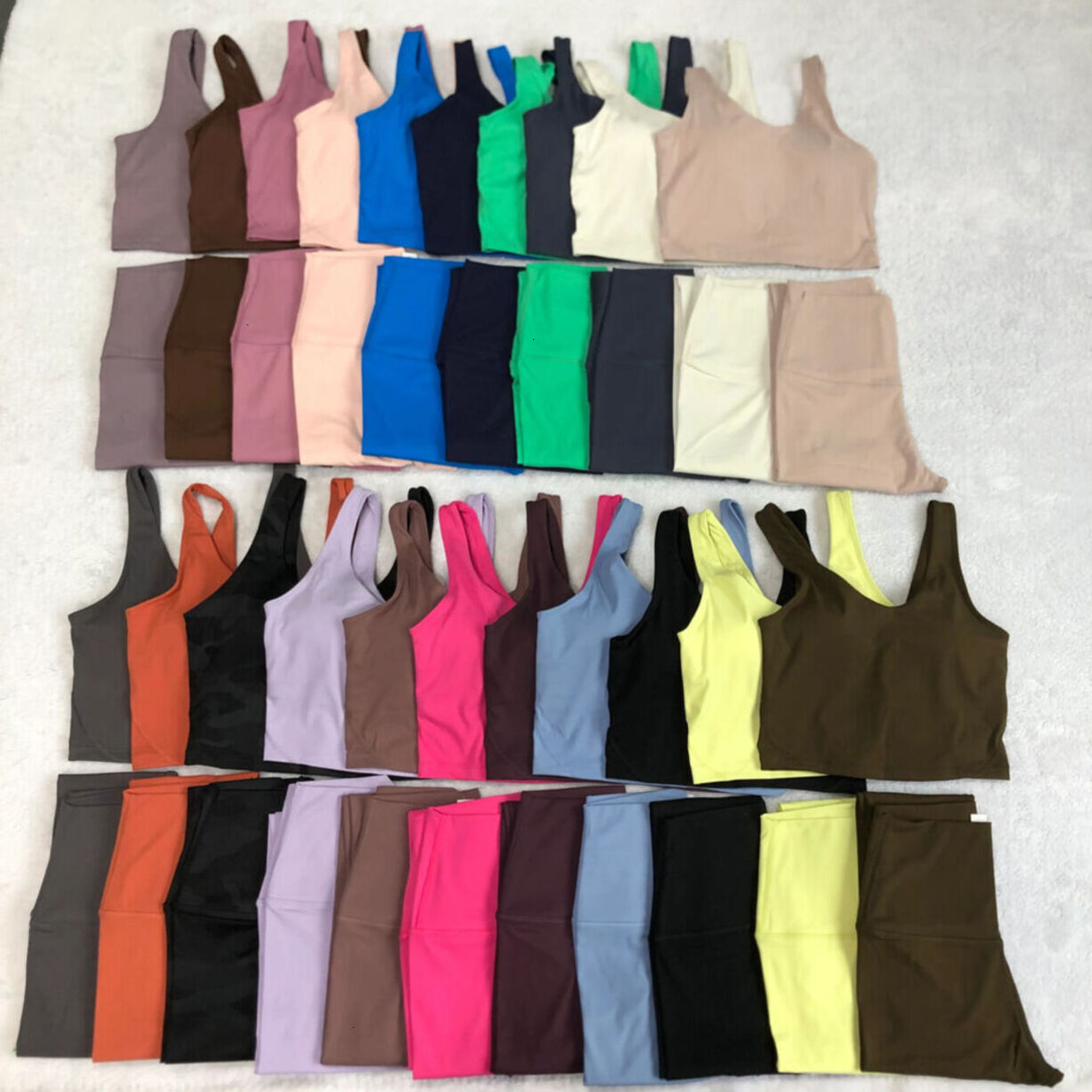 Stretchy Yoga * Wear Naked Feel * Set Two One Pieces Women Fitness Sportswear U Back Sport Strappy Sports Bra High * Waist Gym Soft Breathable Leggi