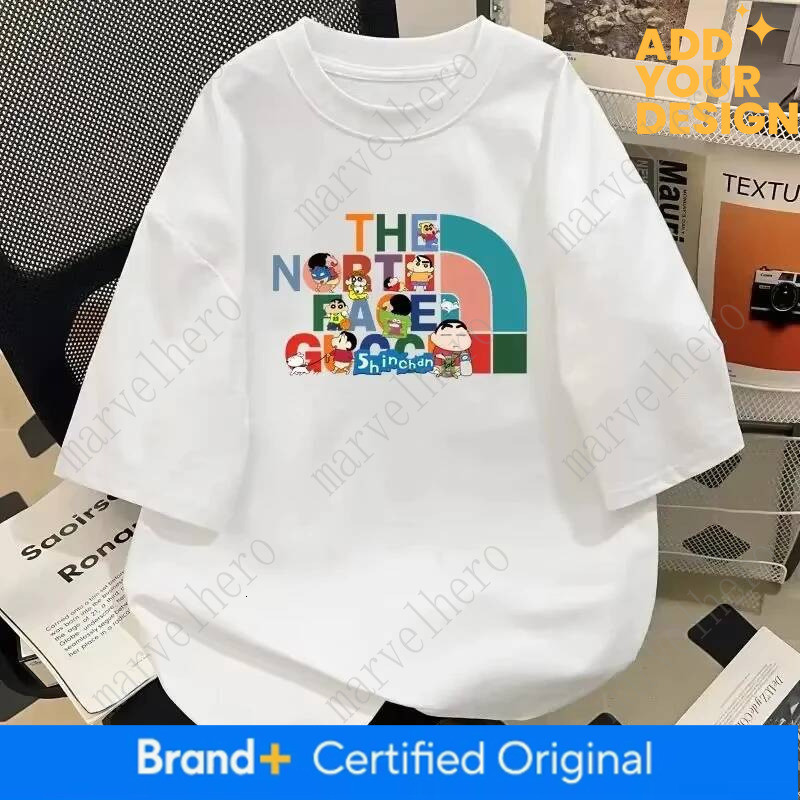 New Summer Design Fashion High End Brand Joint Male Female Printing Short Sleeved Cotton Boys And Girls T Shirt Tops