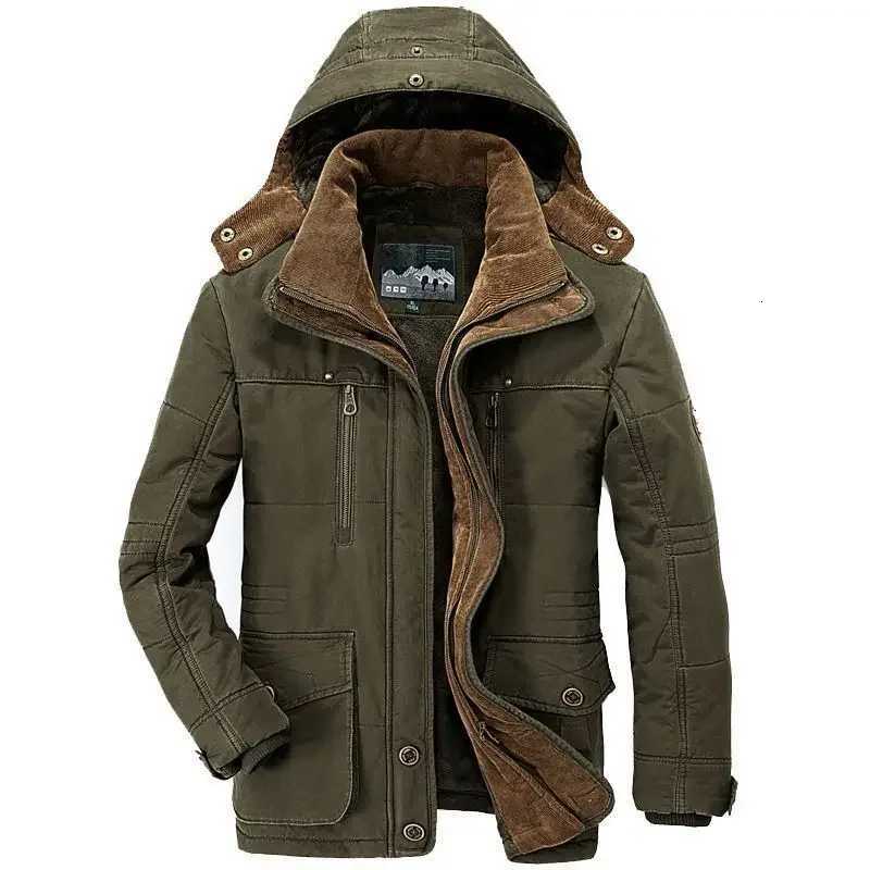 Hooded Men's Windbreake Down Parkas Jacket Tactical Fleece Military Thermal Coats Mens Jacket Outwear Windbreaker Plus Velvet Winter Warm Men C