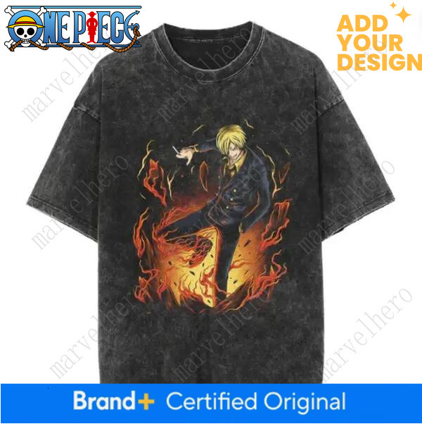 Sanji Vintage One Piece Unisex Uomo Regalo Donna T-shirt Anime per fan, camicia Manga