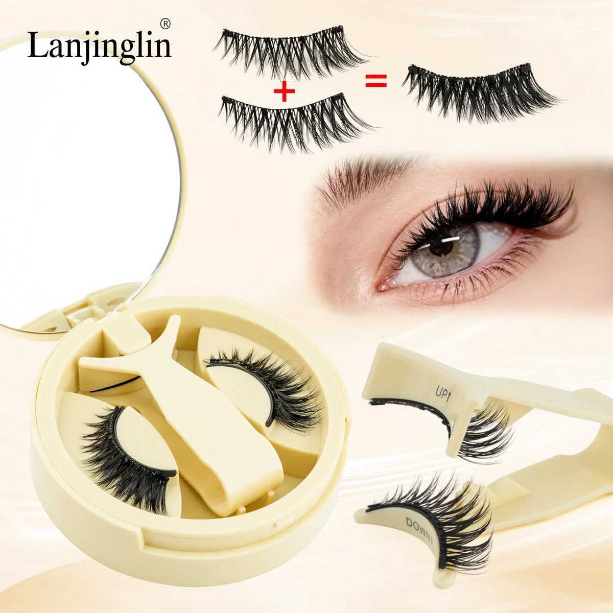 False Eyelashes 1 Pair Reusable Magnetic Eyelashes 3D Mink Lashes Long-Lasting No Glue Needed False Eyelashes and Magnetic Tweezers Set X260922