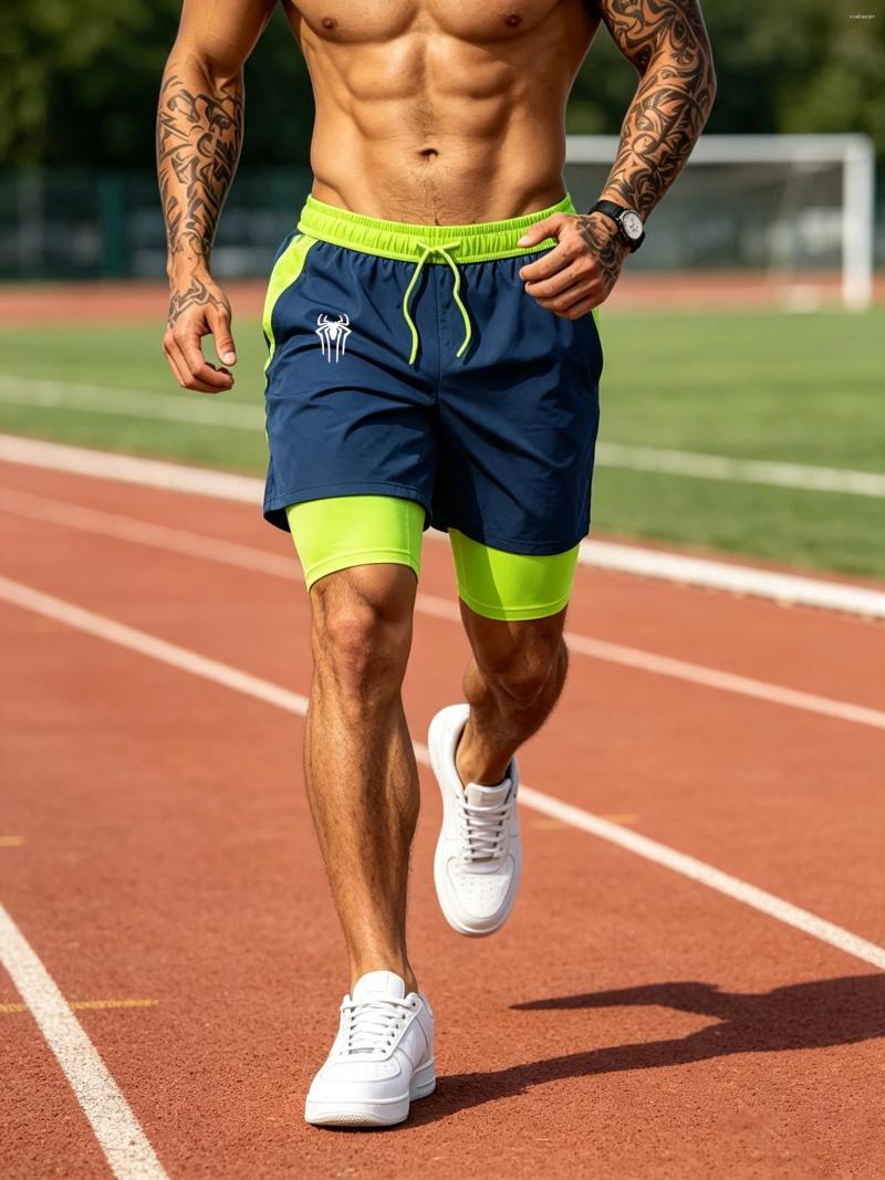 Men'S Beach Shorts With Letter Print Compression Underwear Quick Dry Swimming Trunks Elastic Drawstring For Surfing