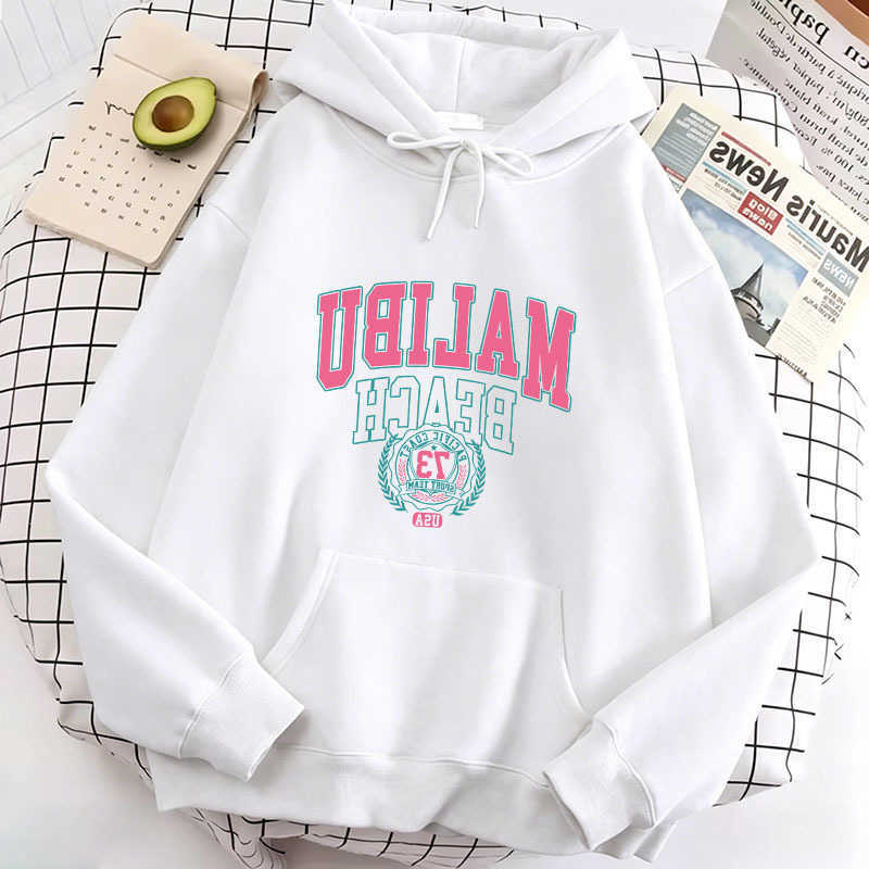 Hoodies Sweatshirts Fashion Vintage Women's Malibu Beach Print Hoodies Casual Hoodies Sweatshirts Men Women Tops Spring Autumn Winter Clothes D
