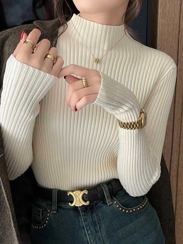 Women's Sweaters Solid Color Slim Tops Chic Autumn Winter 2026 Pullovers Women Long Sleeve Casual Turtleneck Warm Basic Sweater Knit Jumpers H2