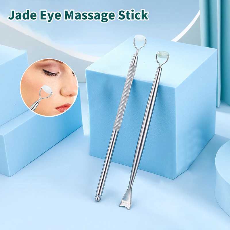 Anti Face Massager Wrinkle Eye Natural Jade Roller Guasha Two-Sided Skin Scraper Facial Stone Firming Face Anti-Aging Puffy Eyes Massager N260921