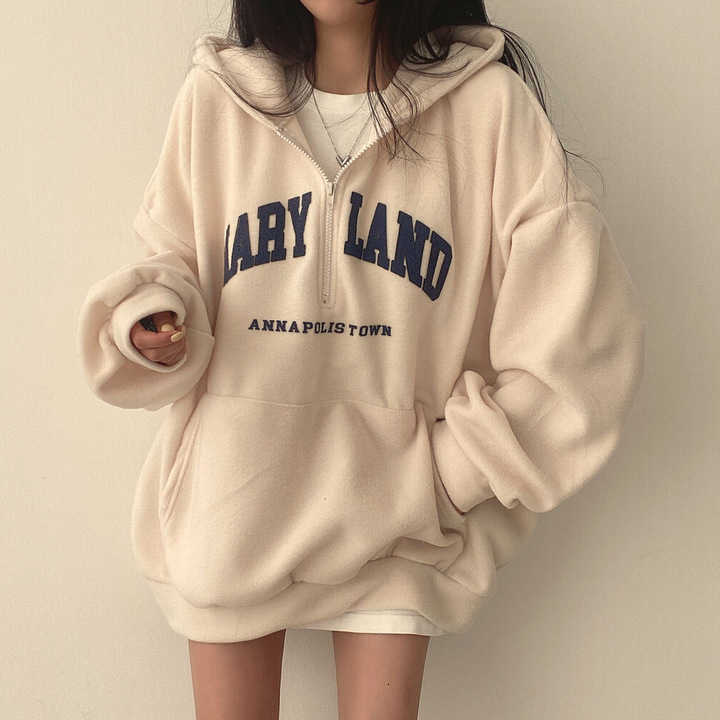 Women's Hoodies Sweatshirts Lamb Thickened Zipper Hooded Sweater Women's Loose Versatile Autumn/Winter 2025 D260923