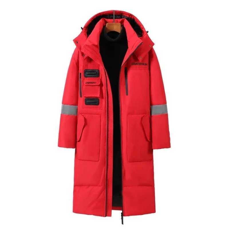 Men's Down Parkas New Winter Men Hooded Long Puffer Jackets Couple Duck Down Coats Quality Male Over The Knee Winter Jackets Thicker Warm Coats