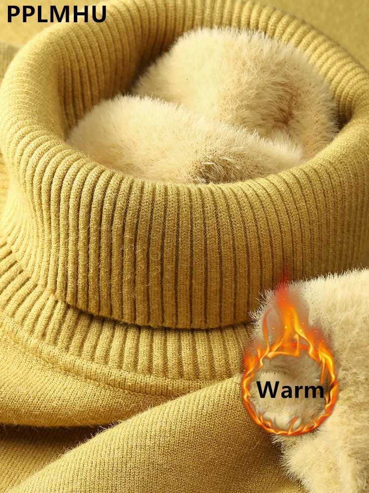 Women's Sweaters Sweater For Women Winter Thicken Turtleneck Slim Knit Pullover New Warm Plush Velvet Lined Knitwear Jumper Tops Casual Poleras