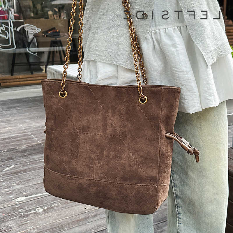 Cross Body LEFTSIDE Small Faux Suede Tote Bag 2025 Winter Designer New Shoulder Bag Young Women's Underarm Bag Handbags and Purses D260923