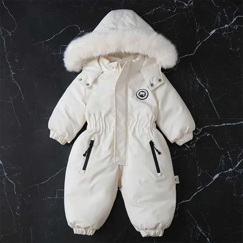 Clothing Sets Children Ski Suit -30 Degree Winter Waterproof Thicken Baby Jumpsuit Plus Velvet Boys Overalls Warm Kids Clothing Set X260922