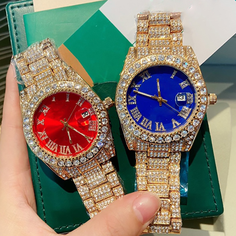 Moissanite watch mens watch designer watches for men watch Hollowed out watch Starlight filled the sky 42mm quartz movement Mineral mirrored glass w