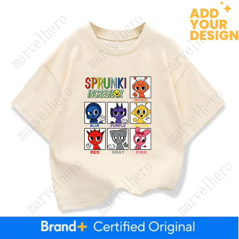 Summer Kids Game Incredibox Tshirt Cute Sprunki Cartoon Tops Baby Girls Spring O Neck Teechildren Short Sleeve Shirt Clothes