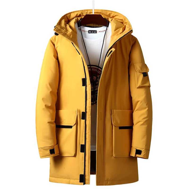 Men's Down Parkas Down Jackets Men Winter Fashion Thick Warm Long Parkas Casual Fur Collar White Duck Down Coats Windproof Hooded Jackets Overc