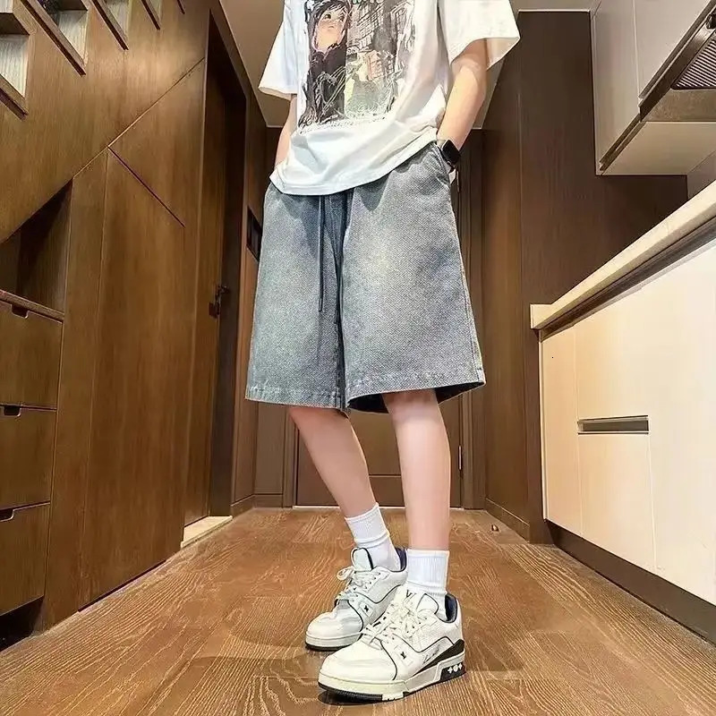 Men's Shorts Jeans Blue Denim Jorts Baggy Harajuku Pants Streetwear Y2k Unisex Oversize Korean Fashion Vintage Summer Clothes 260921