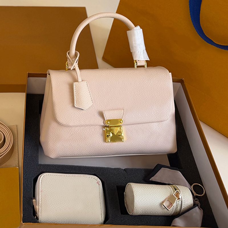 Vintage flower three-piece fashion commuter bag classic mailbag luxury designer bag women's shoulder bag high-end handbag practical crossbody b