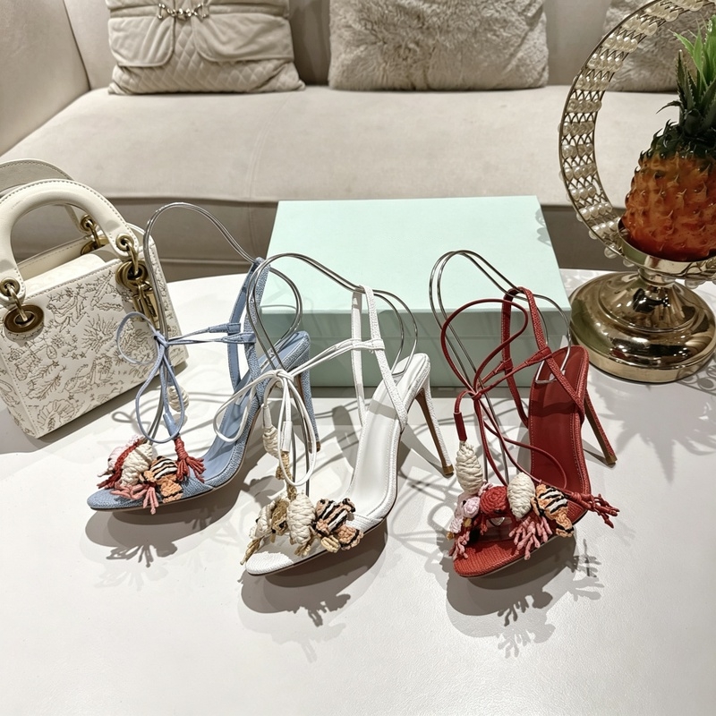 Tacchi firmati Alta qualità di lusso Ananas Sandali a spillo da donna Abito da sposa firmato Tacchi alti Mano superiore Gancio Pesce pagliaccio Cora