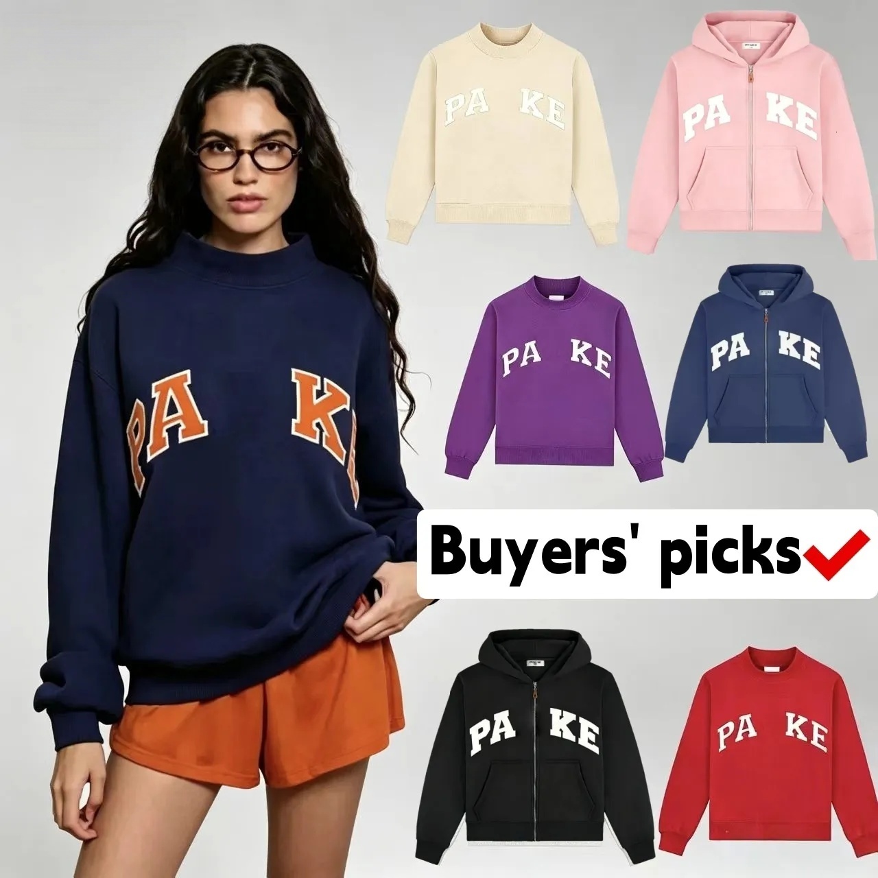 Parke Sudadera de gran tamaño con forro polar para mujer, informal, con estampado de letras gráficas, cuello redondo, acogedor jersey para otoño e i
