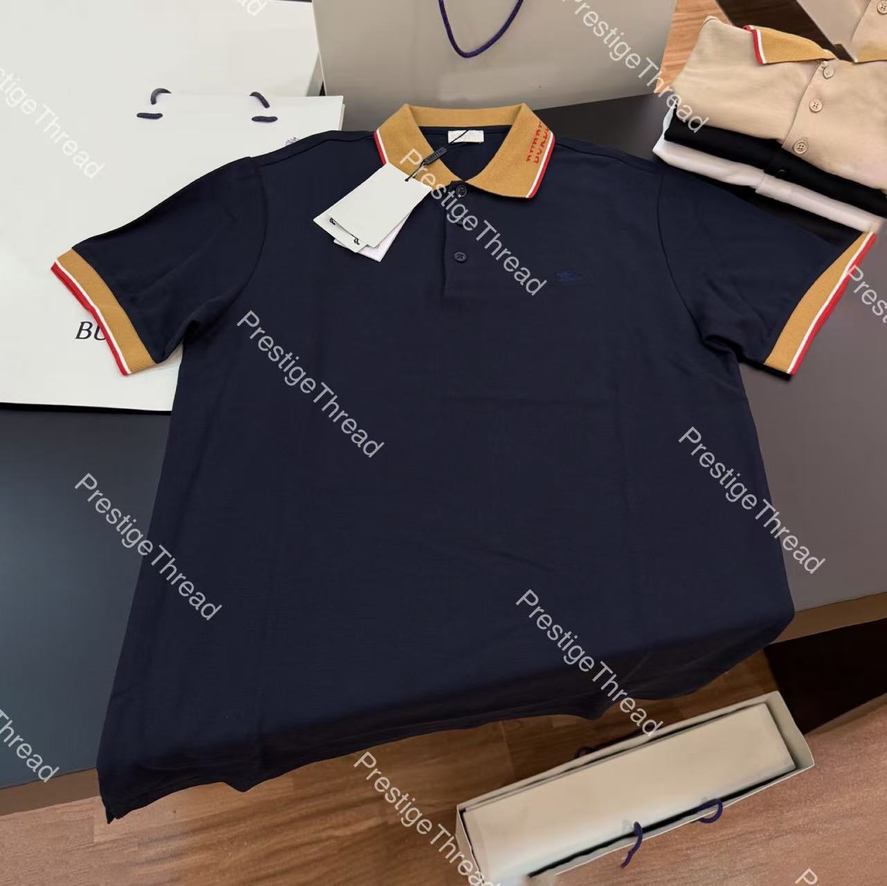 26ss Designer Men's Polo with Letter Logo, Small Emblem Decoration, Embroidered War Horse, Breathable and Comfortable Short-Sleeve Shirt
