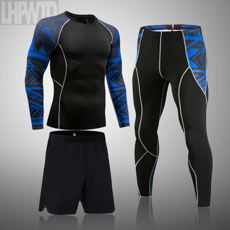 Men's Rashguard Sports Compression Thermal Underwear Suit Fitness Jogging Set Sportswear Gym Clothing Men Sport Tracksuit 260923