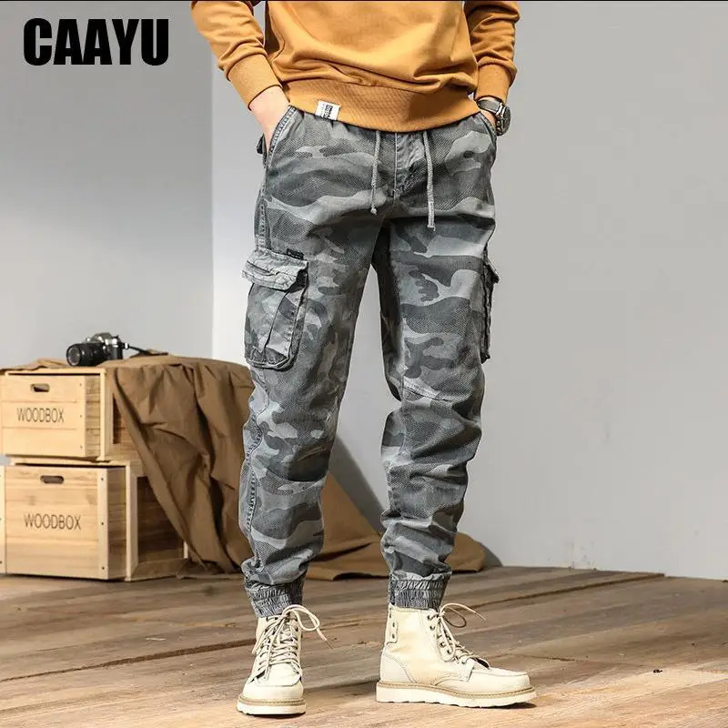 CAAYU Pantalones Cargo para hombre, pantalones multibolsillos para hombre, Hip Hop, ropa informal japonesa, pantalones para correr, pantalones de ca