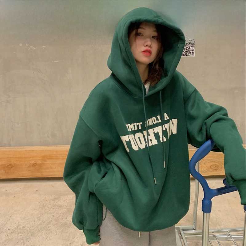 American Women's Hoodies Sweatshirts Retro Vintage Hoodie Women's Spring Autumn Oversize Lazy Style Winter Trendy Outerwear Comfortable Lo