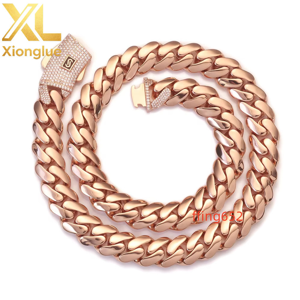 European American Hip Hop Hot Sale Copper Glossy Zircon Cuban Bamboo Chain Tension Setting Unisex Cross-Border Trendy Jewelry