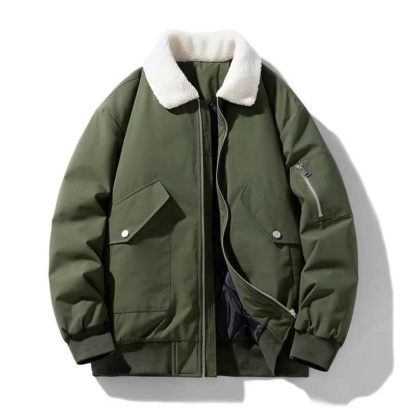 Winter Men's Down Men's Parkas Fashion Parkas Solid Color Turn Down Collar Cargo Thick Outerwear Coat Men Casual Warm Parka Jackets Plus S