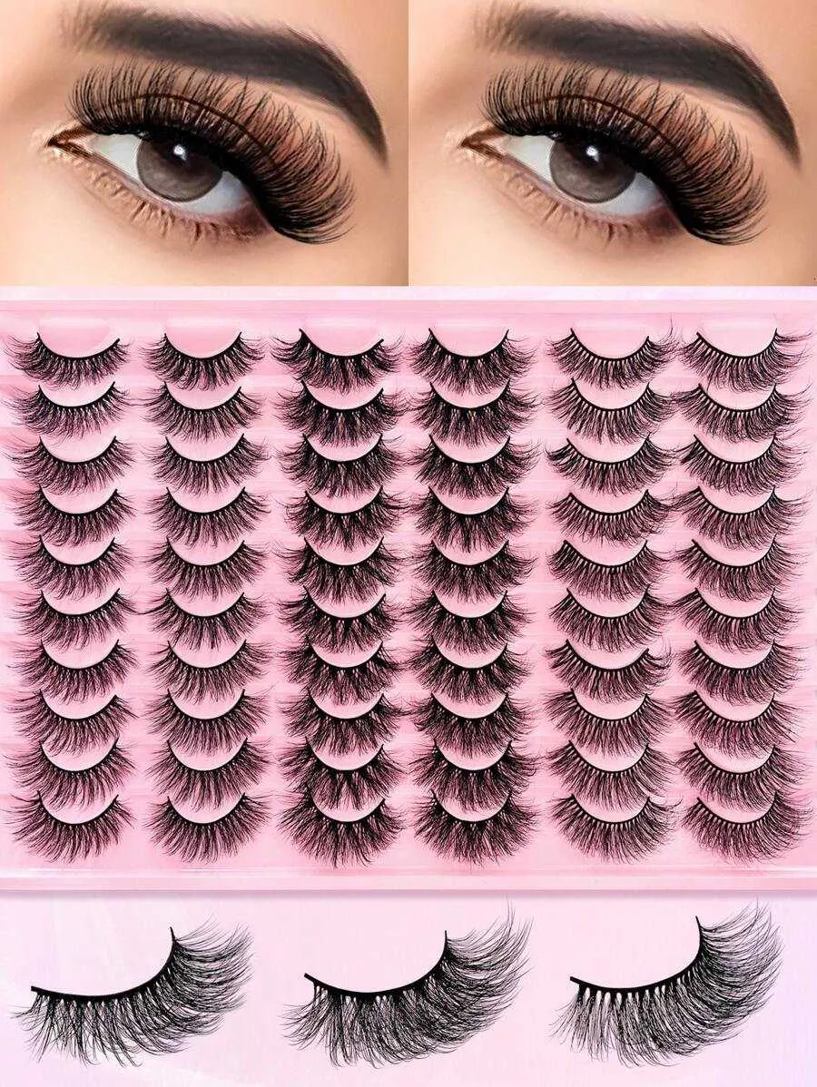 30 Pairs Mixed Pack Natural Crossover False Eyelashes Handmade Lengthened Thick Curly Eyelashes Artificial 3D Faux Mink