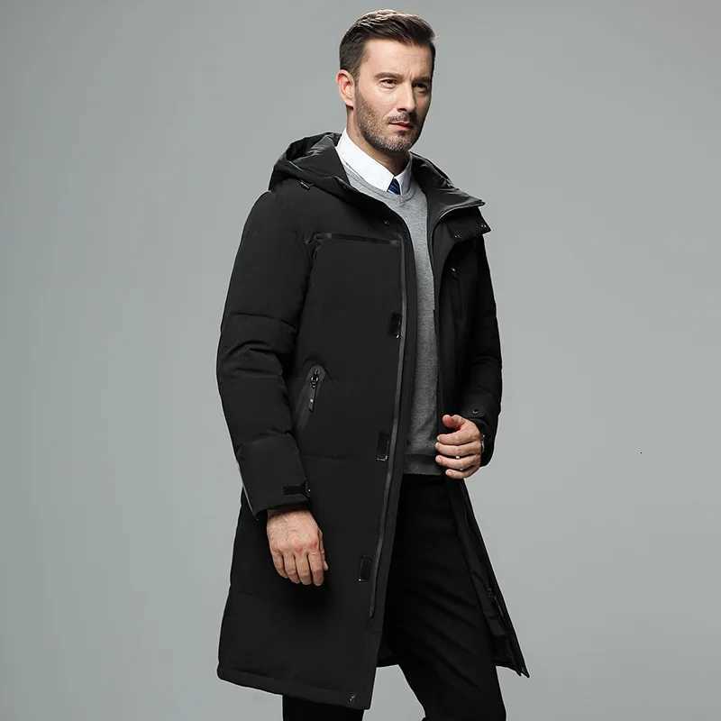 Long Men's Down Parkas Men Duck Down Coats New Winter Hooded Casual Down Jackets High Quality Male Outdoor Windproof Warm Jackets Mens Clothing