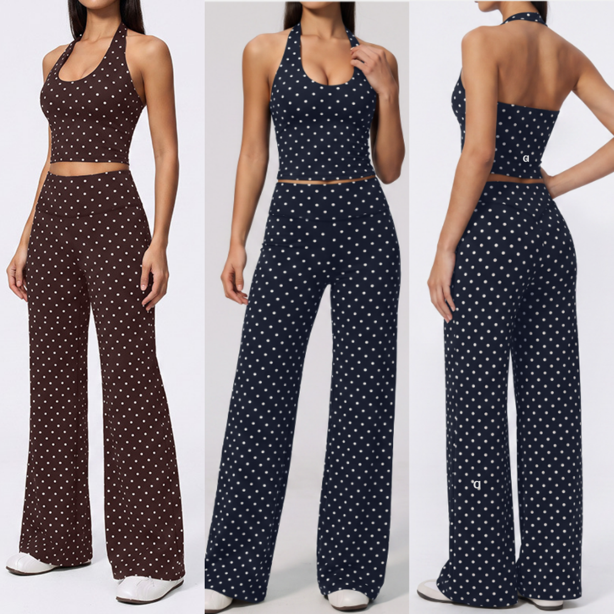 A3004 nouvelle mode femmes vague Point Yoga soutien-gorge haut gilet en V profond séchage rapide taille haute pantalon pantalon à jambes larges