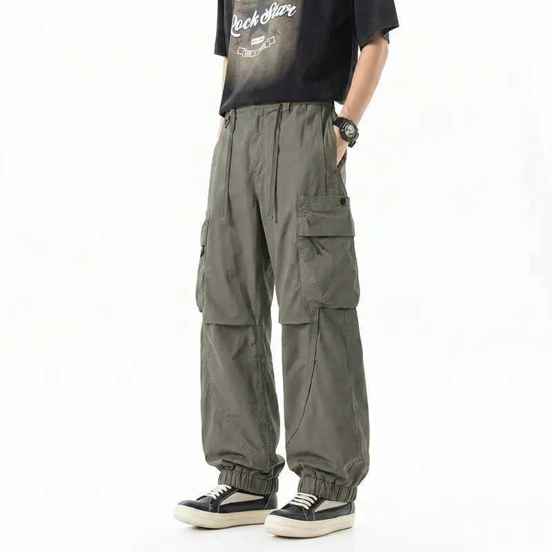 Spring and Autumn New Outdoor Sports Multi-pocket Cargo Pants Men's Casual Loose Straight Leg Plus Size Pants S260923OCQR