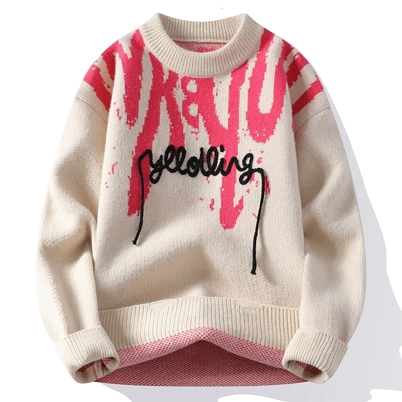 High End Knitted Sweater y Cashmere Sweater Men Korean Harajuku Mens Christmas Jumper Thick Warm Pullover Sweaters Man 260922