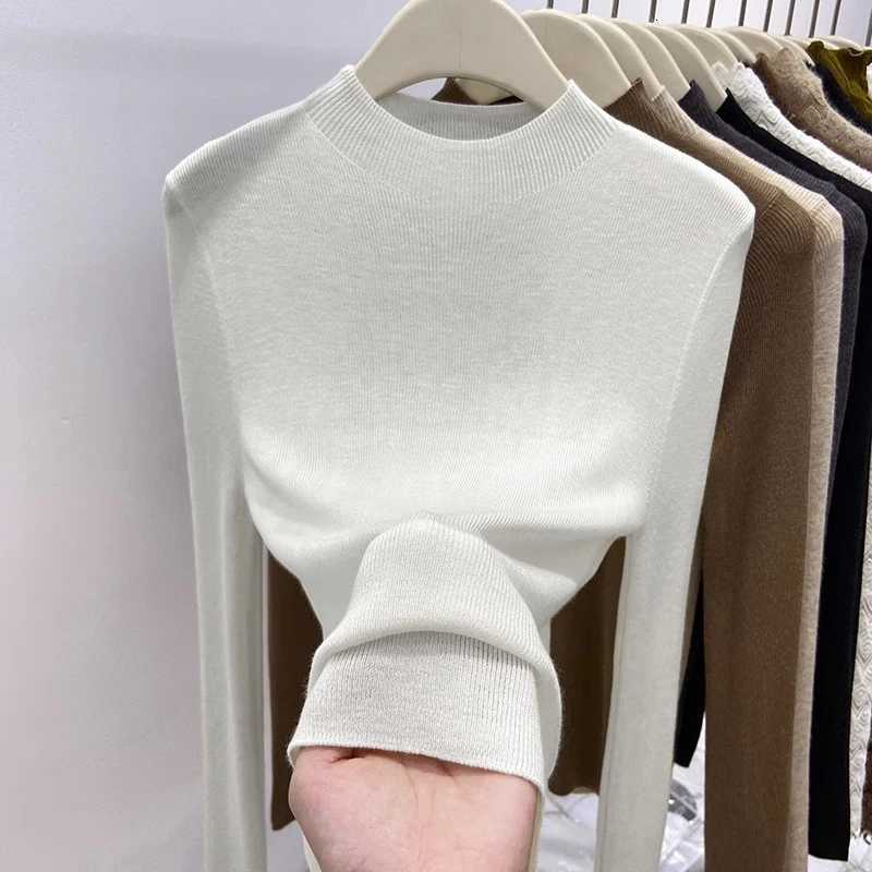Women's Sweaters Knitted Sweater Women Pullovers New Long Sleeve Mock Neck Black Knit Sweater Pullover Women Tops Sweaters Sueters De Mujer Q71